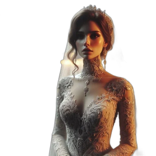dress, jewelry, 3d render, concept art transparent PNG cut-out