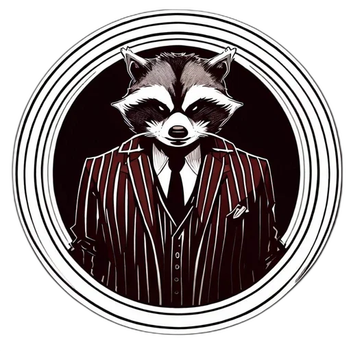 animal, jacket, mask, comic book art transparent PNG cut-out