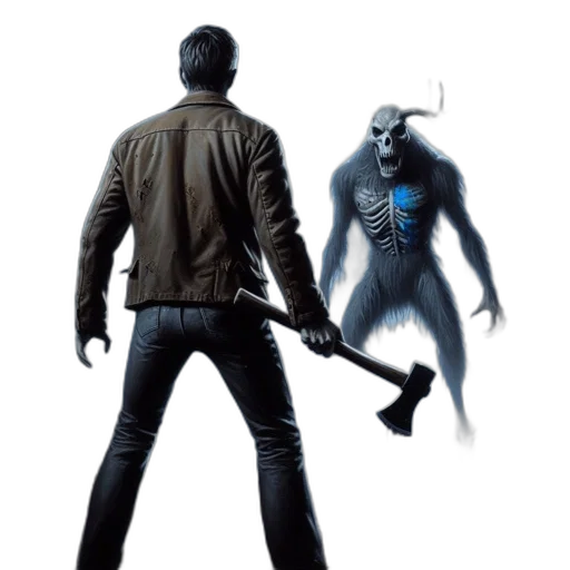 creature, jacket, staff, concept art transparent PNG cut-out