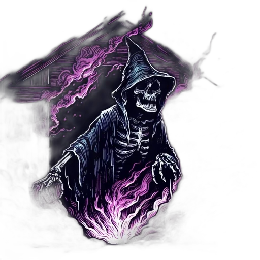 creature, mask, jacket, staff transparent PNG cut-out