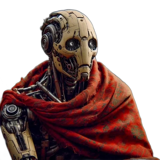 robot, mask, face, jacket transparent PNG cut-out