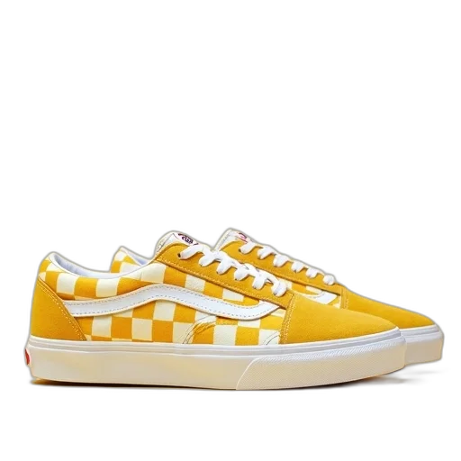 shoes, pair, yellow, white transparent PNG cut-out