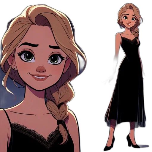 dress, cartoon, concept art, comic book art transparent PNG cut-out