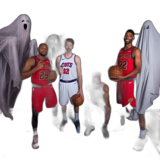 mask, four, basketball, players transparent PNG cut-out