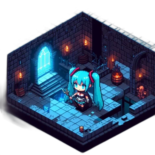 pixel art, concept art, fantasy art, cyberpunk transparent PNG cut-out