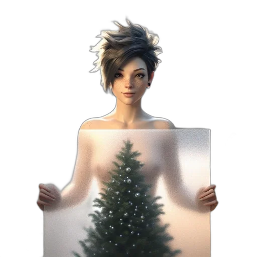 dress, tree, creature, hair transparent PNG cut-out