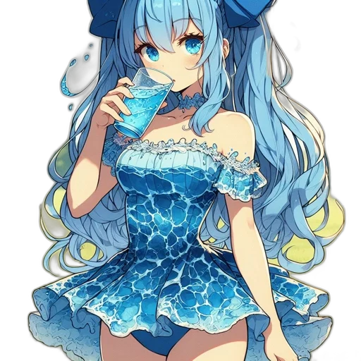 dress, bottle, staff, flower transparent PNG cut-out