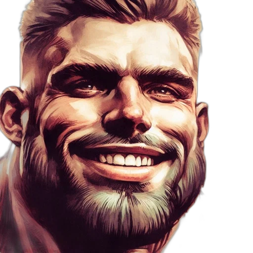 face, comic book art, photorealistic, concept art transparent PNG cut-out