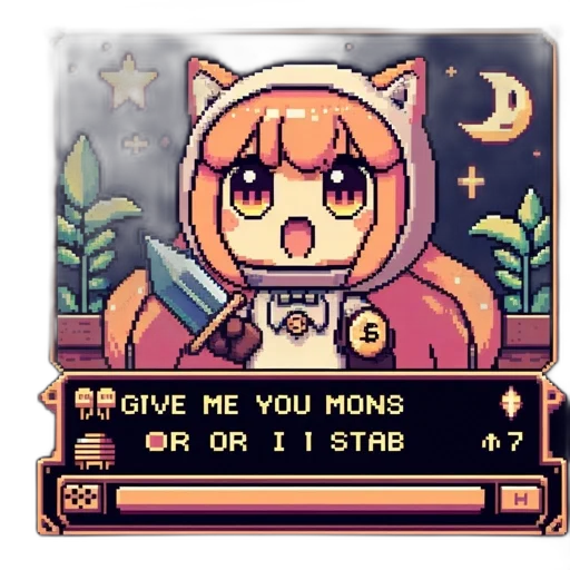 staff, weapon, creature, pixel art transparent PNG cut-out