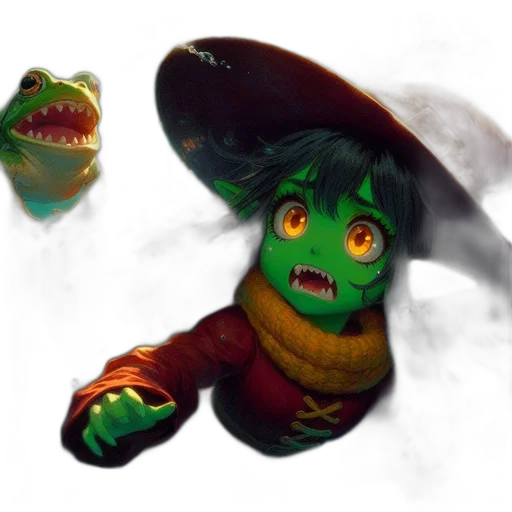 creature, mask, dragon, staff transparent PNG cut-out