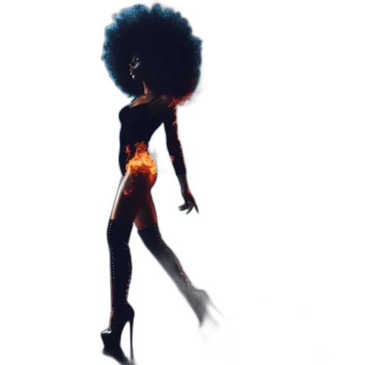 hair, dress, staff, creature transparent PNG cut-out