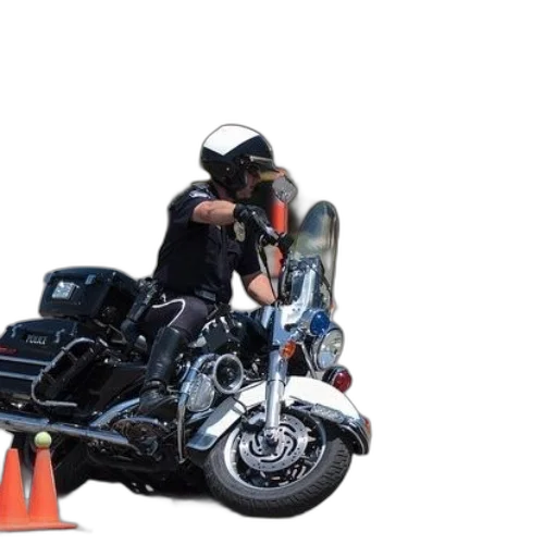 police, officer, motorcycle, positioned transparent PNG cut-out