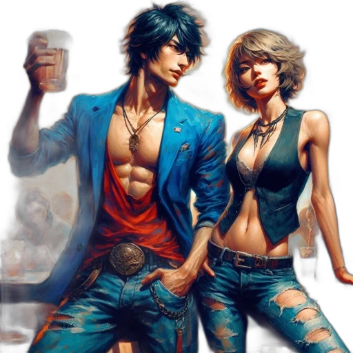 cyberpunk, concept art, comic book art, photorealistic transparent PNG cut-out