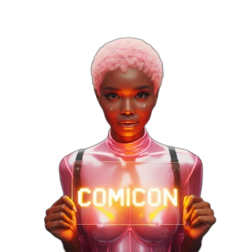 comic book art, concept art, cyberpunk, pixel art transparent PNG cut-out
