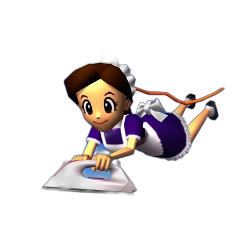 staff, 3d render, cartoon, pixel art transparent PNG cut-out