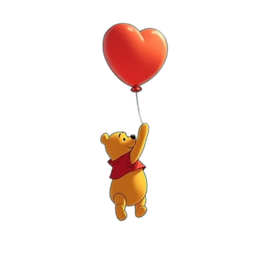3d render, disney, cartoon, winnie transparent PNG cut-out