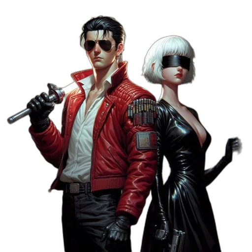 jacket, cyberpunk, concept art, comic book art transparent PNG cut-out