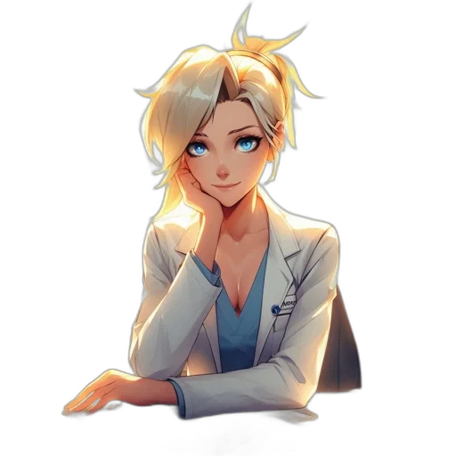 staff, jacket, face, anime transparent PNG cut-out
