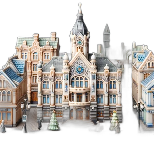 building, 3d render, concept art, city street transparent PNG cut-out