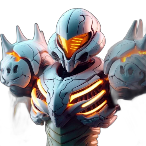 robot, mask, concept art, 3d render transparent PNG cut-out
