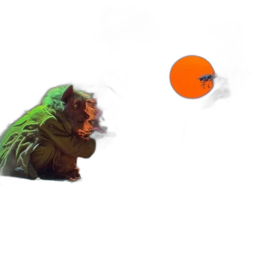 umbrella, jacket, mask, creature transparent PNG cut-out