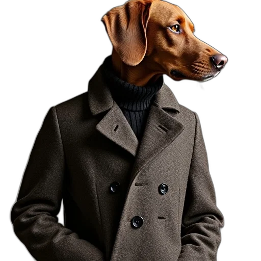 jacket, animal, staff, hat transparent PNG cut-out