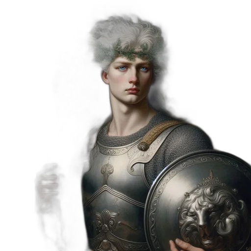 face, sword, crown, fantasy art transparent PNG cut-out
