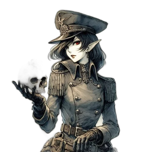 staff, hat, weapon, jacket transparent PNG cut-out