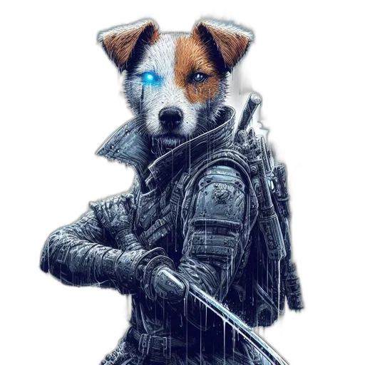 animal, jacket, robot, weapon transparent PNG cut-out