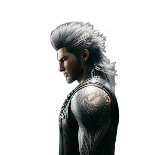 dragon, hair, face, sword transparent PNG cut-out