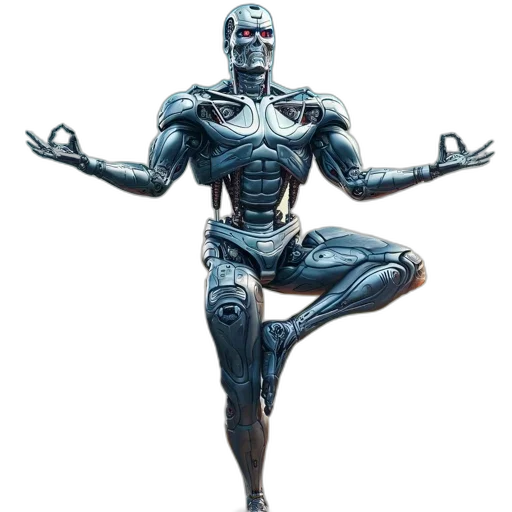 robot, concept art, 3d render, cyberpunk transparent PNG cut-out