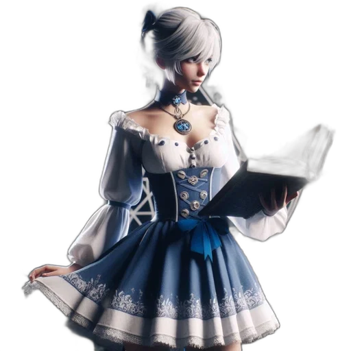 dress, staff, concept art, fantasy art transparent PNG cut-out