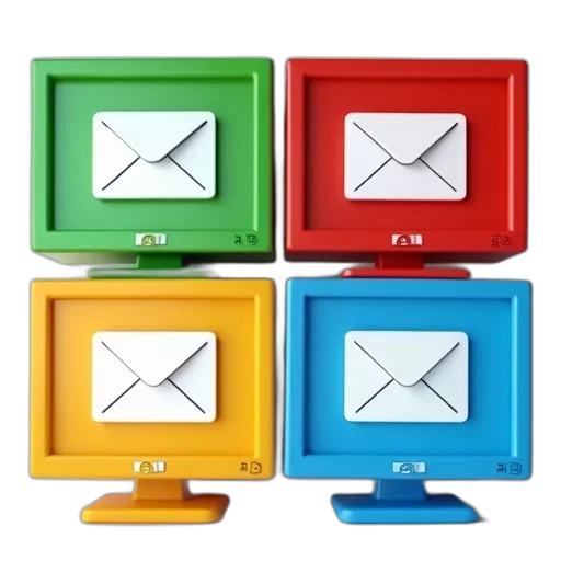 furniture, colorful, collection, four transparent PNG cut-out