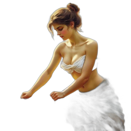 dress, jewelry, photorealistic, oil painting transparent PNG cut-out