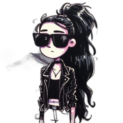 jacket, hair, cartoon, concept art transparent PNG cut-out