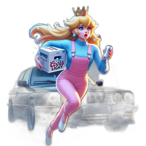 car, crown, concept art, vaporwave transparent PNG cut-out