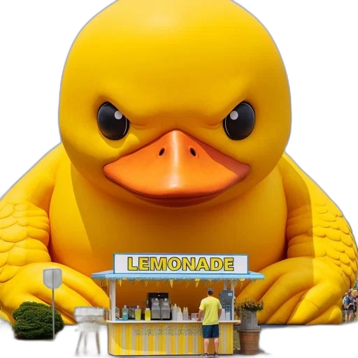 animal, 3d render, inflatable, yellow transparent PNG cut-out