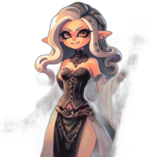 dress, staff, mask, fantasy art transparent PNG cut-out