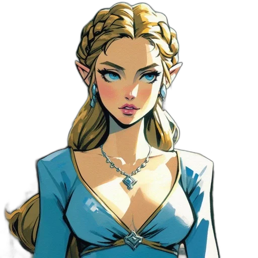 dress, jewelry, crown, staff transparent PNG cut-out