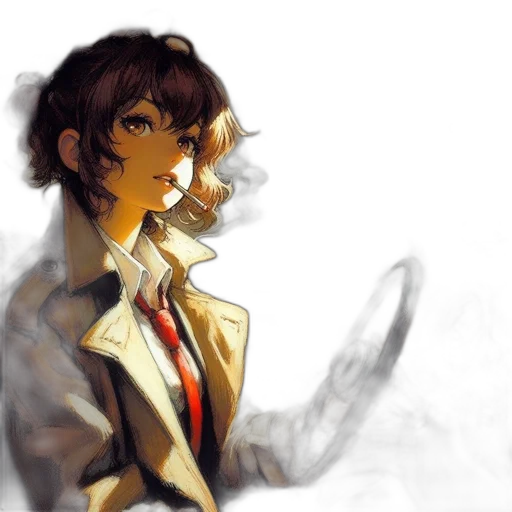 jacket, face, staff, concept art transparent PNG cut-out