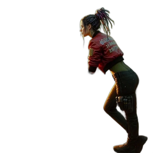 jacket, staff, cyberpunk, concept art transparent PNG cut-out