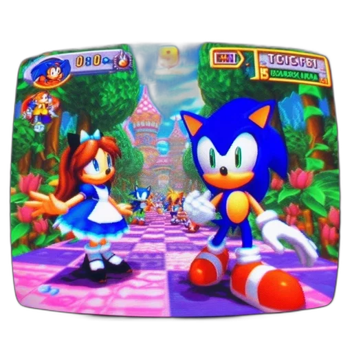 3d render, concept art, pixel art, sonic transparent PNG cut-out