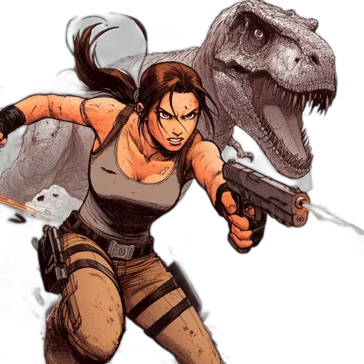 comic book art, concept art, fantasy art, fierce transparent PNG cut-out