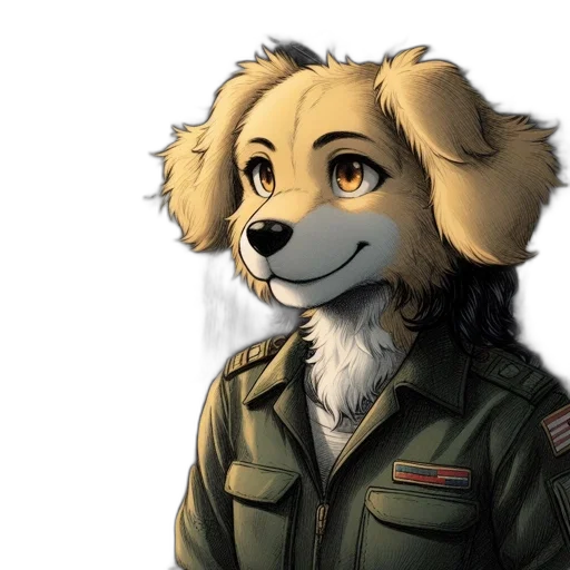 jacket, staff, animal, face transparent PNG cut-out
