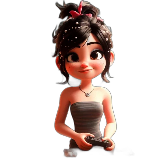 dress, jewelry, staff, 3d render transparent PNG cut-out