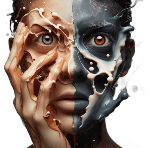 mask, face, robot, photorealistic transparent PNG cut-out
