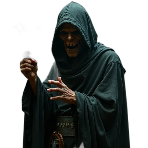 staff, mask, creature, jacket transparent PNG cut-out