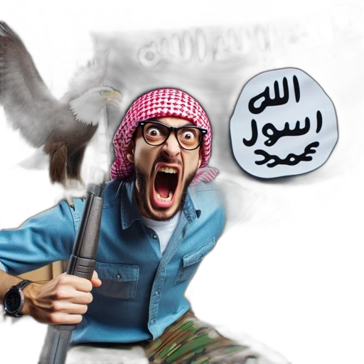 weapon, man, wearing, glasses transparent PNG cut-out
