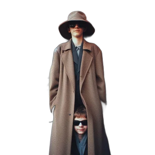 jacket, hat, 3d render, earth tones transparent PNG cut-out