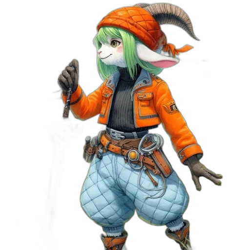 staff, jacket, weapon, hat transparent PNG cut-out
